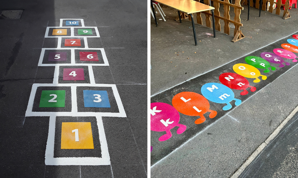 Colourful markings funded by a school grant