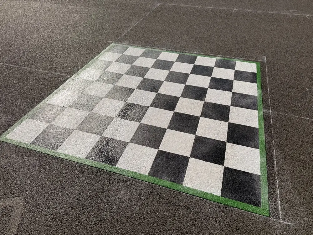 Chess Board thermoplastic playground marking at a UK school