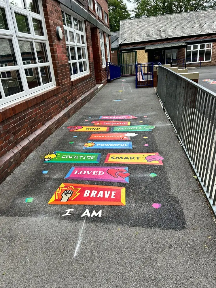 Aspiration Hopscotch thermoplastic playground marking at a UK school