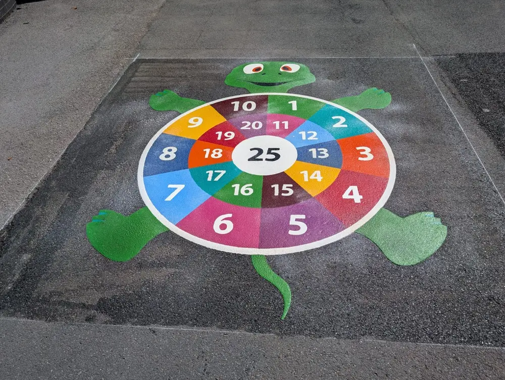 Turtle Target thermoplastic playground marking at a UK school