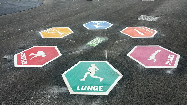 Active Zone fitness circuit markings