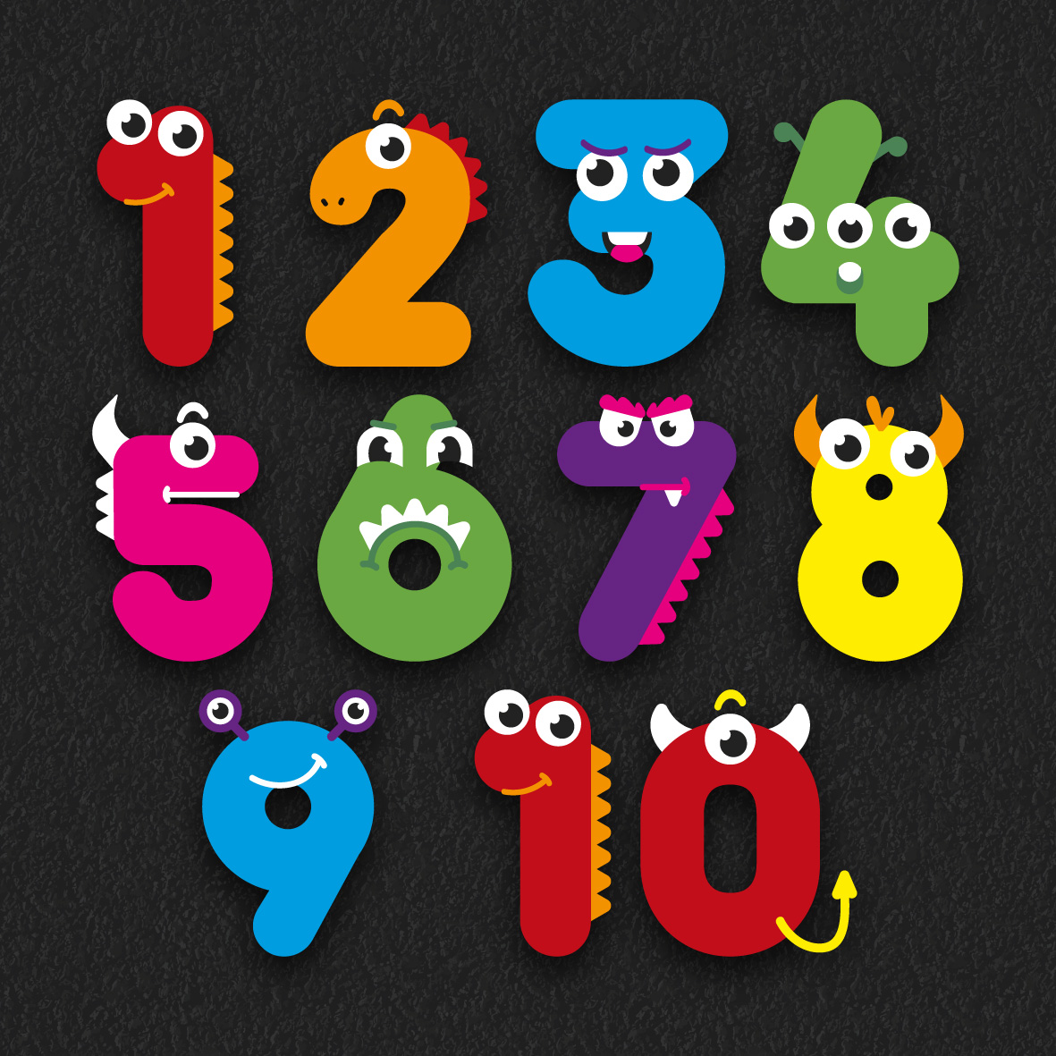 1-10 Number Faces thermoplastic playground marking