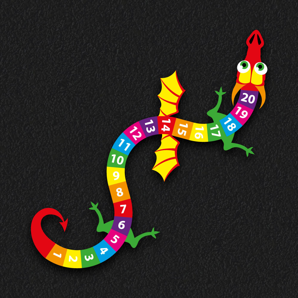1 – 20 Dragon thermoplastic playground marking