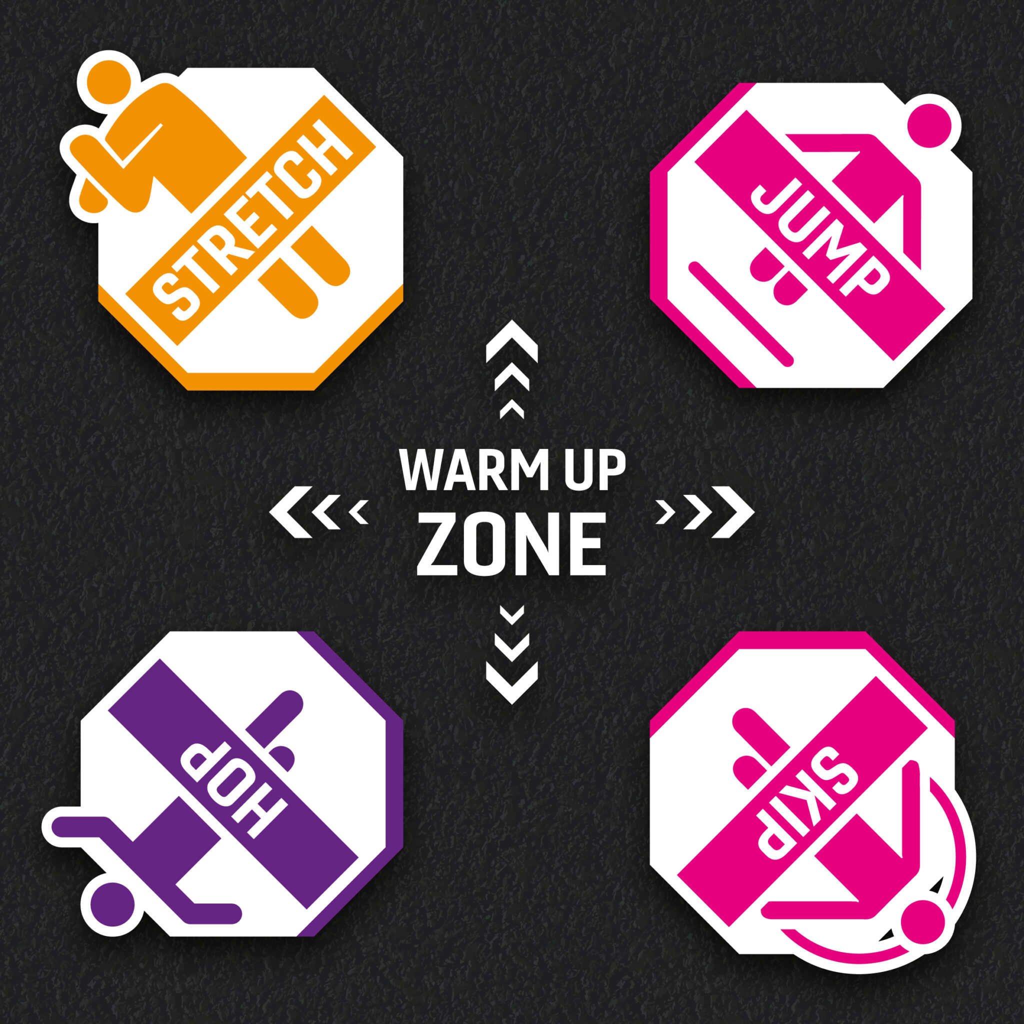 Warm Up Zone Octagon Small thermoplastic playground marking