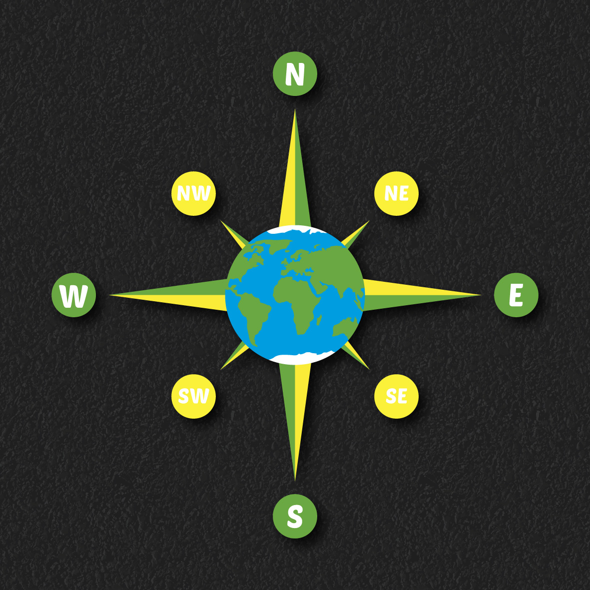Compass Earth thermoplastic playground marking