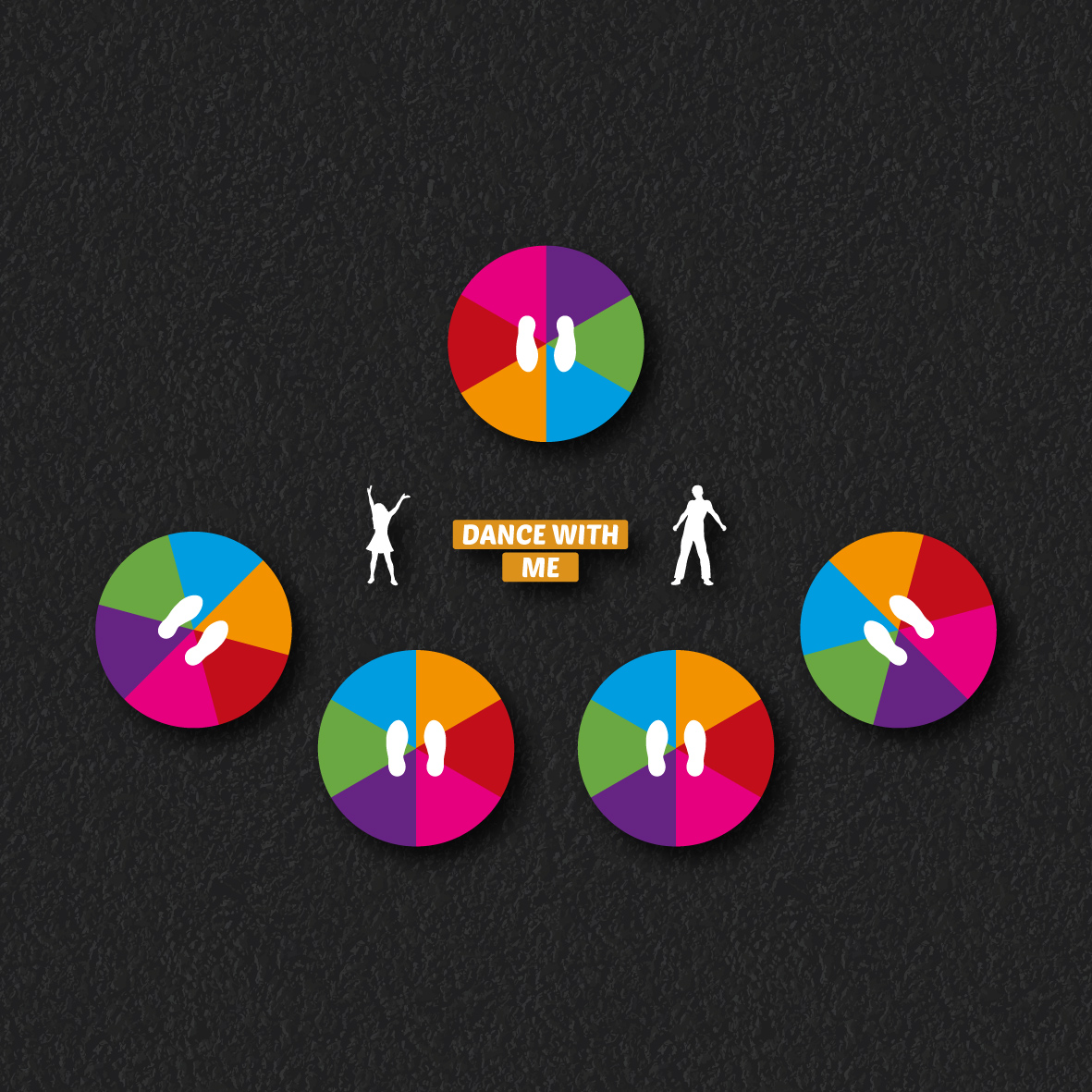 Dance with Me Solid 4 Stations thermoplastic playground marking
