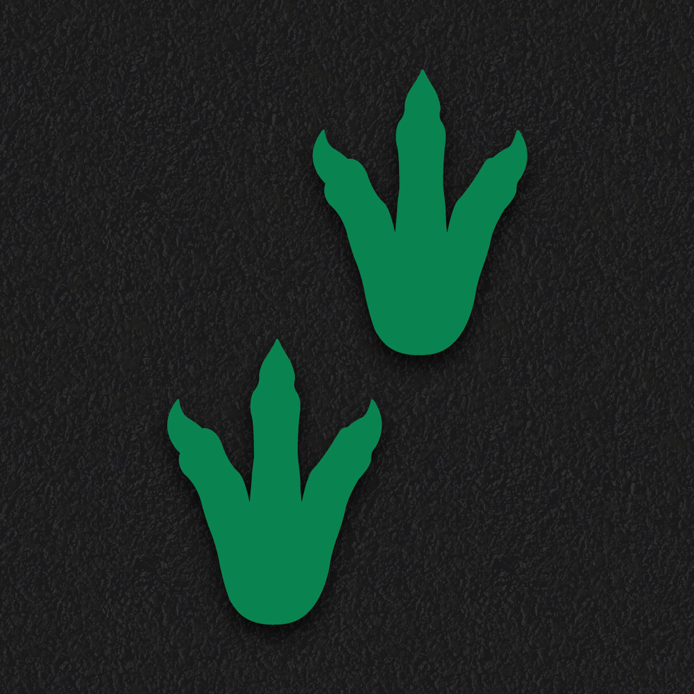 Dinosaur Print Pair thermoplastic playground marking
