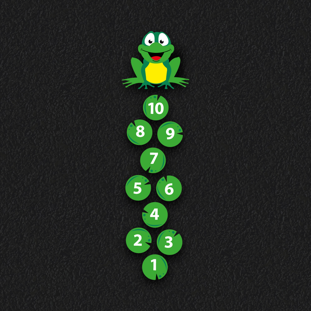 Frog Hopscotch thermoplastic playground marking