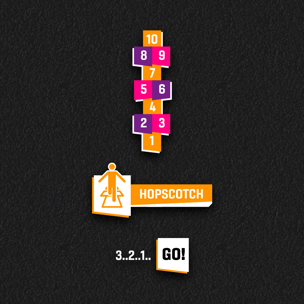 Hopscotch With Symbol thermoplastic playground marking