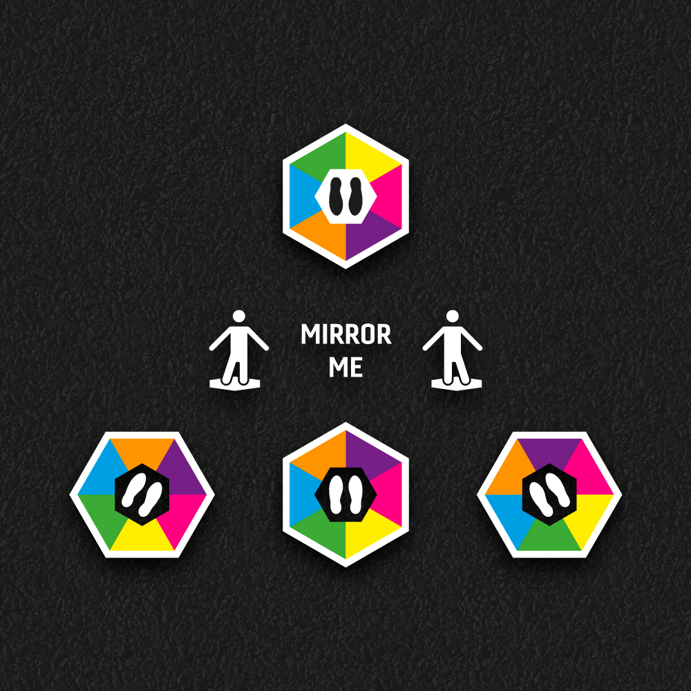 Hexagonal Mirror Me (3) thermoplastic playground marking