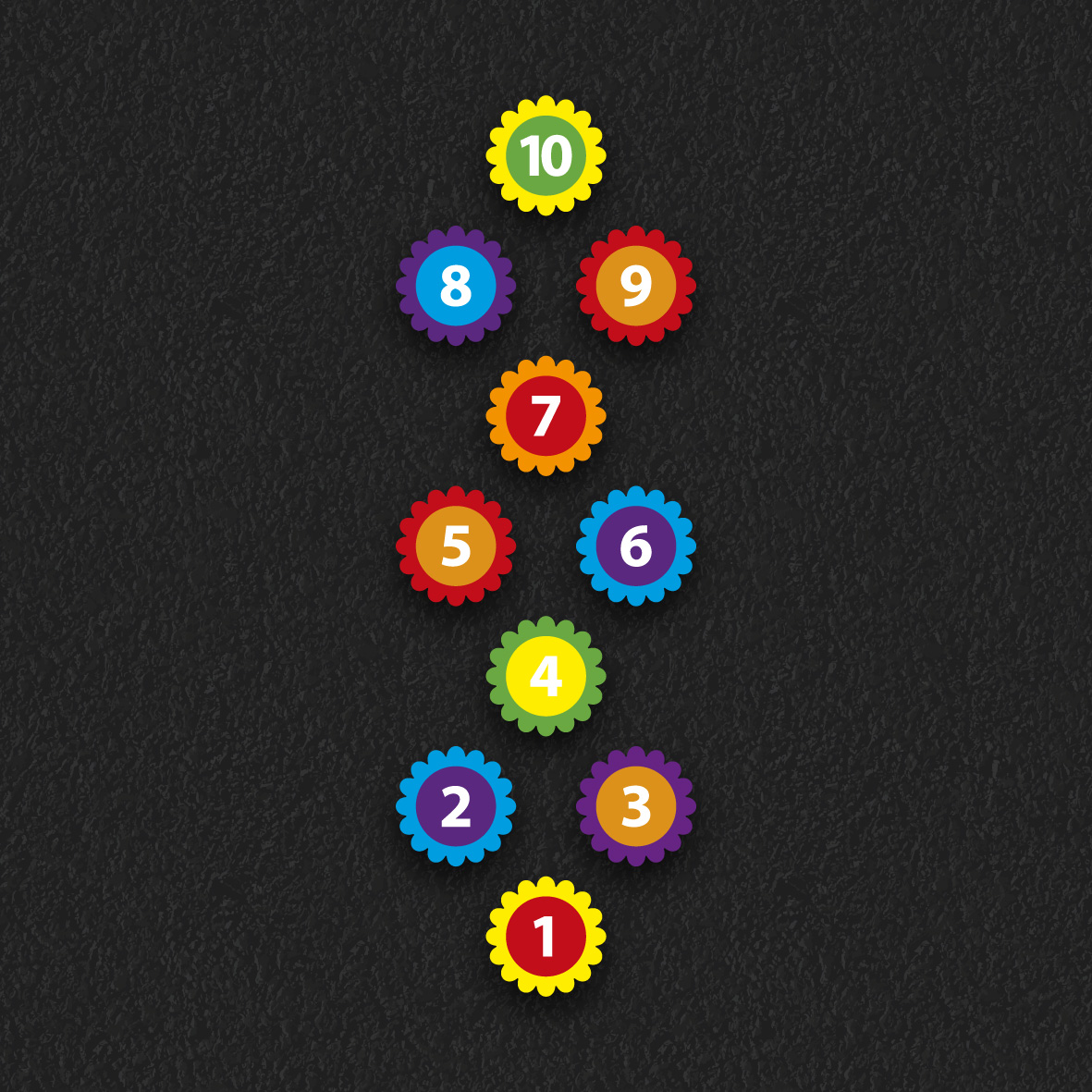 Flower Hopscotch thermoplastic playground marking
