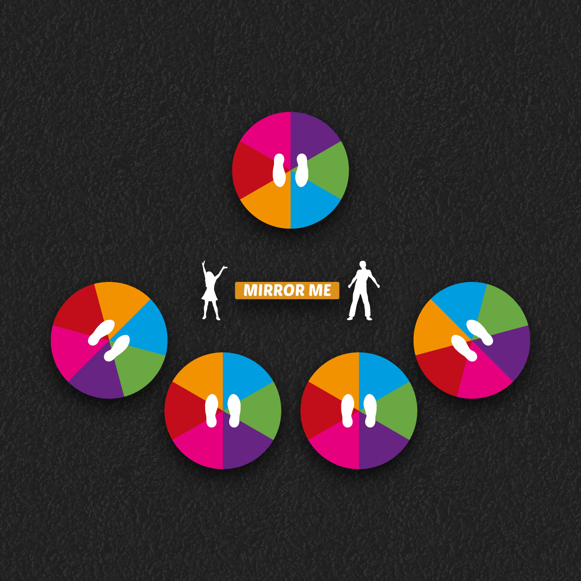 Mirror Me Solid 4 Stations thermoplastic playground marking