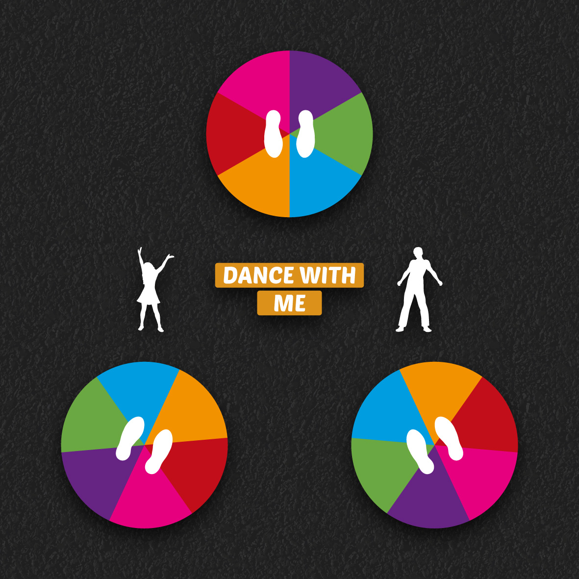Solid Dance With Me 2 Stations thermoplastic playground marking