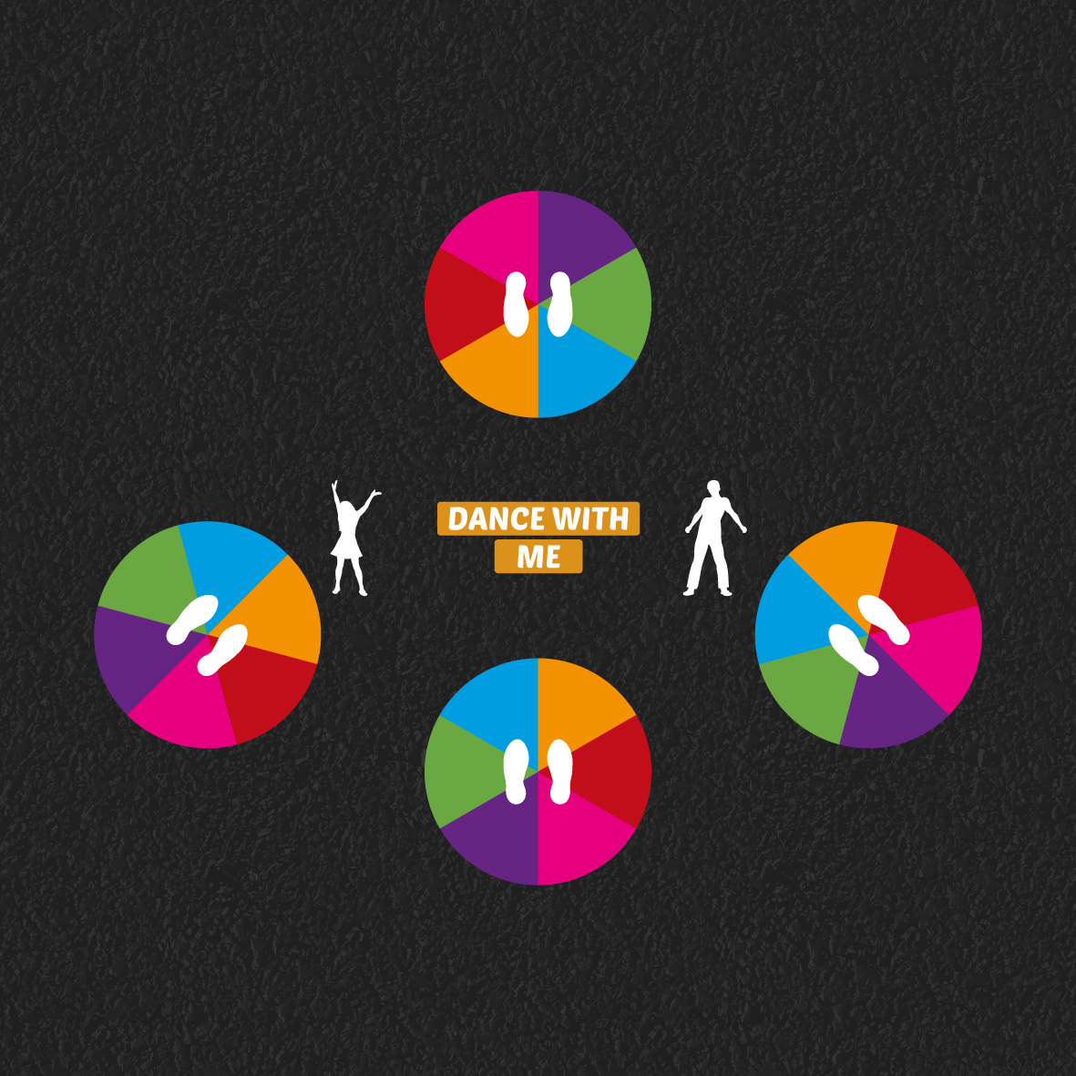 Solid Dance With Me 3 Stations thermoplastic playground marking