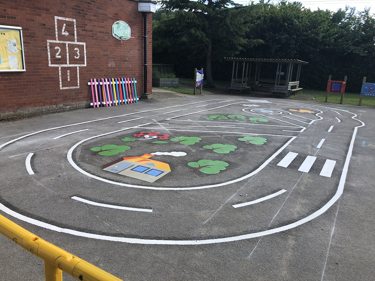 Roadways thermoplastic playground marking