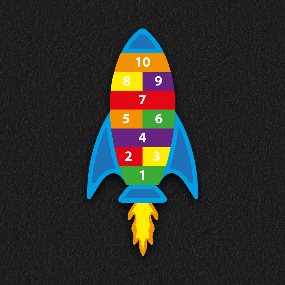 Rocket Hopscotch thermoplastic playground marking