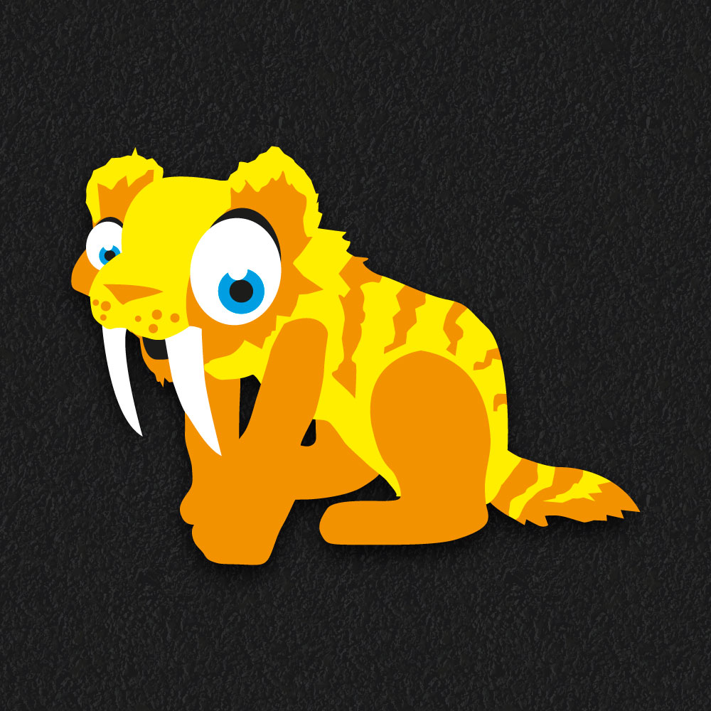 Sabre Tooth Tiger thermoplastic playground marking