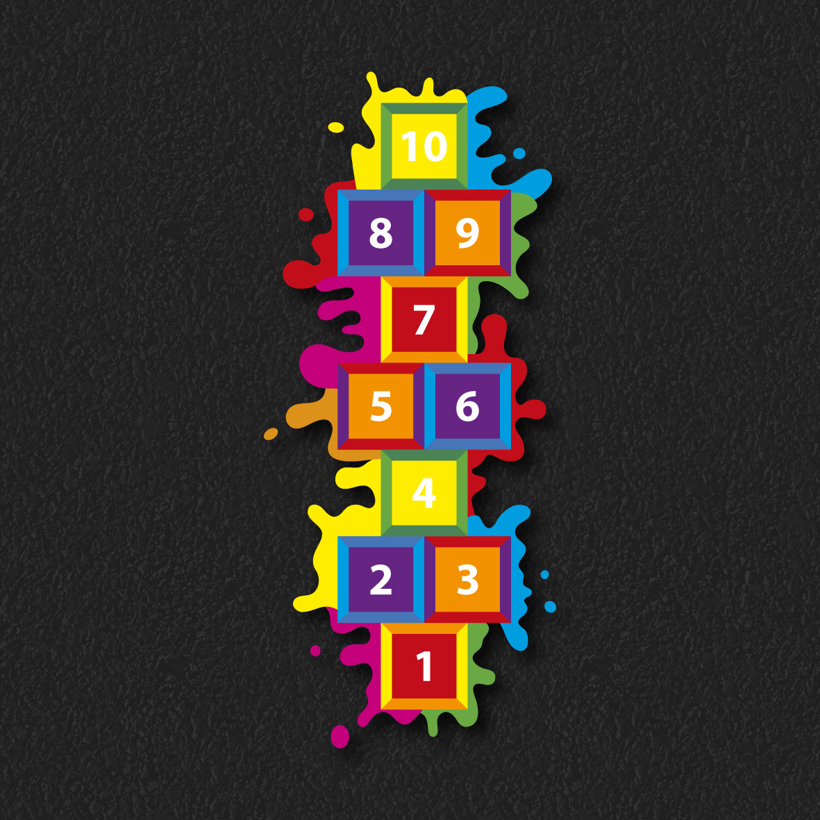 Splash Hopscotch thermoplastic playground marking