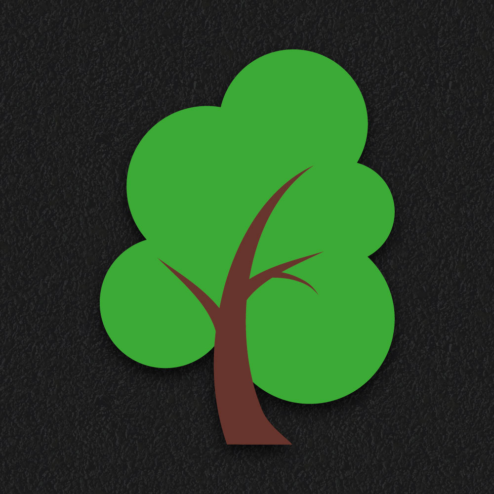 Tree thermoplastic playground marking