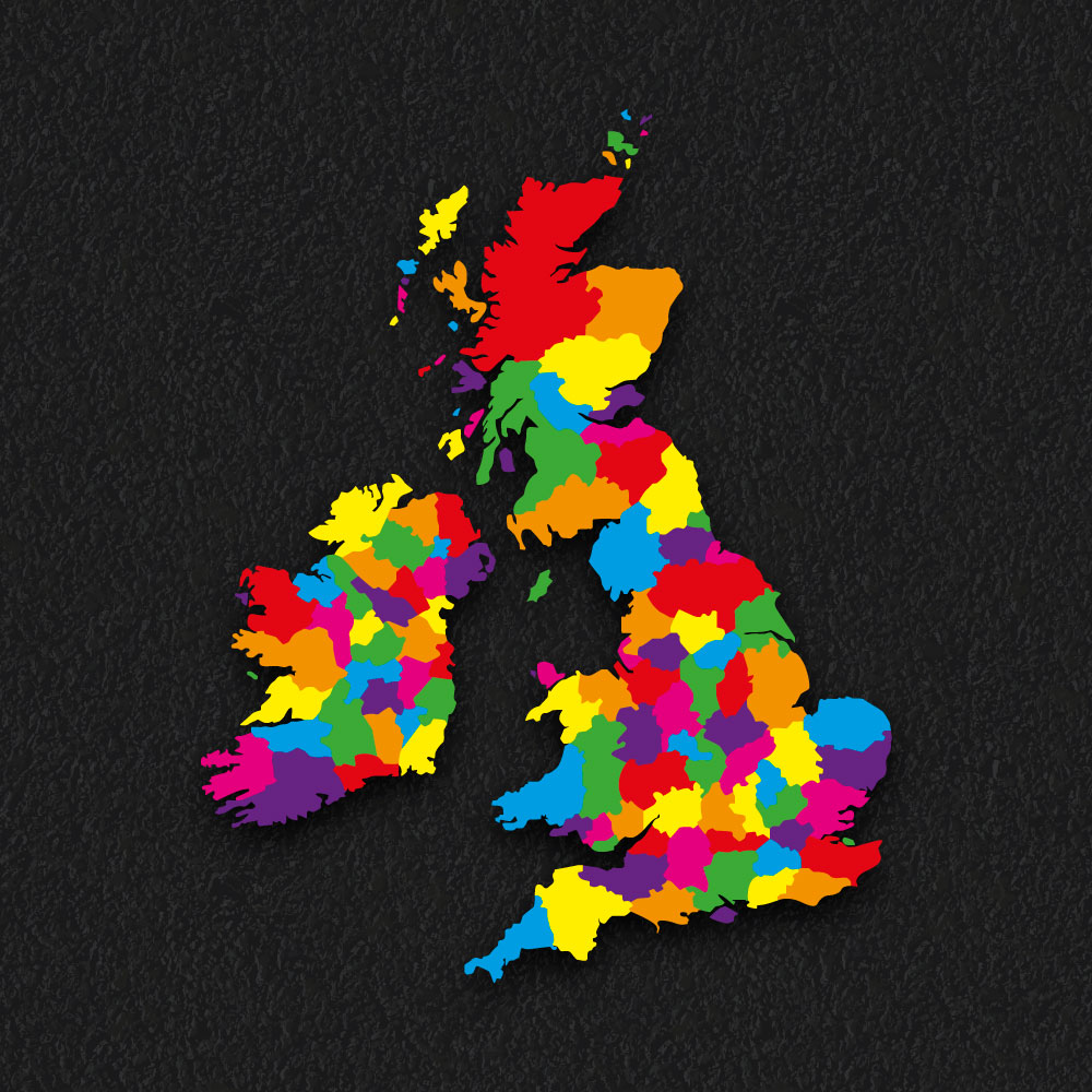 Counties Map thermoplastic playground marking