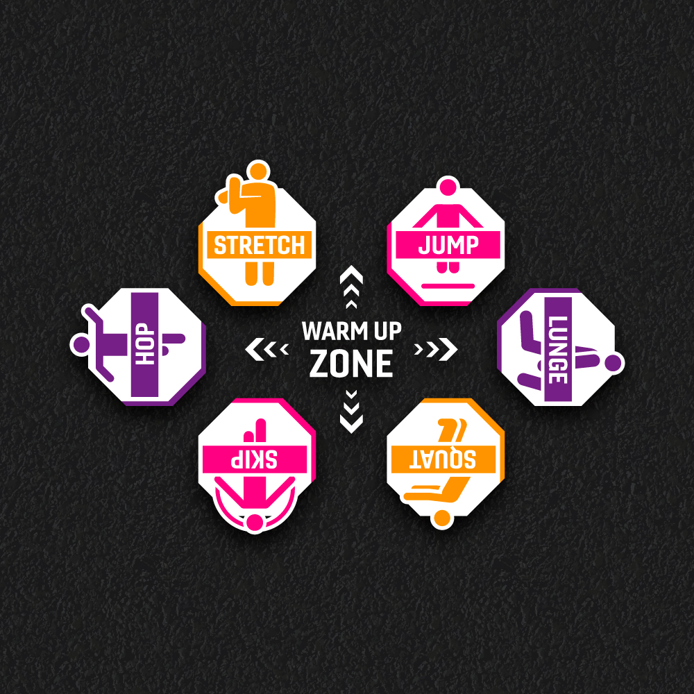 Warm Up Zone Octagon Medium thermoplastic playground marking